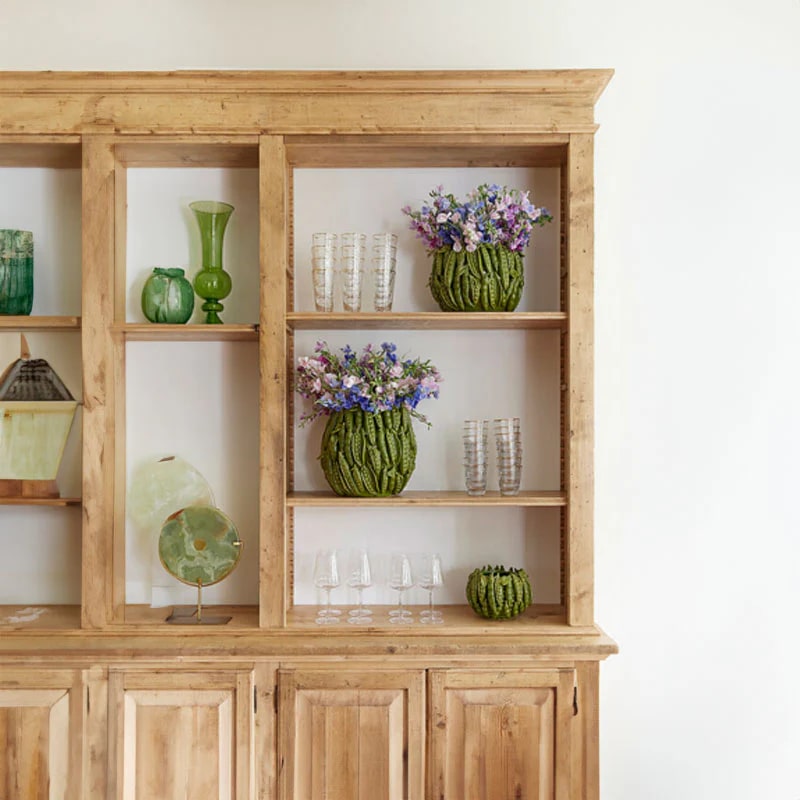 EDG Enzo De Gasperi Chakra Vase Green Peas H 15 Cm D 23 Cm