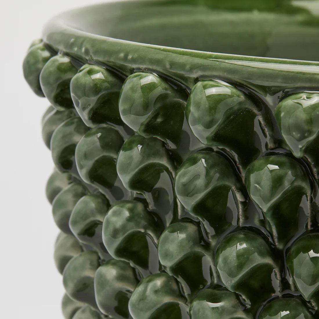 EDG Enzo De Gasperi Fenice Pinecone Vase with Foot H 31 Cm D 33 Cm Green Color