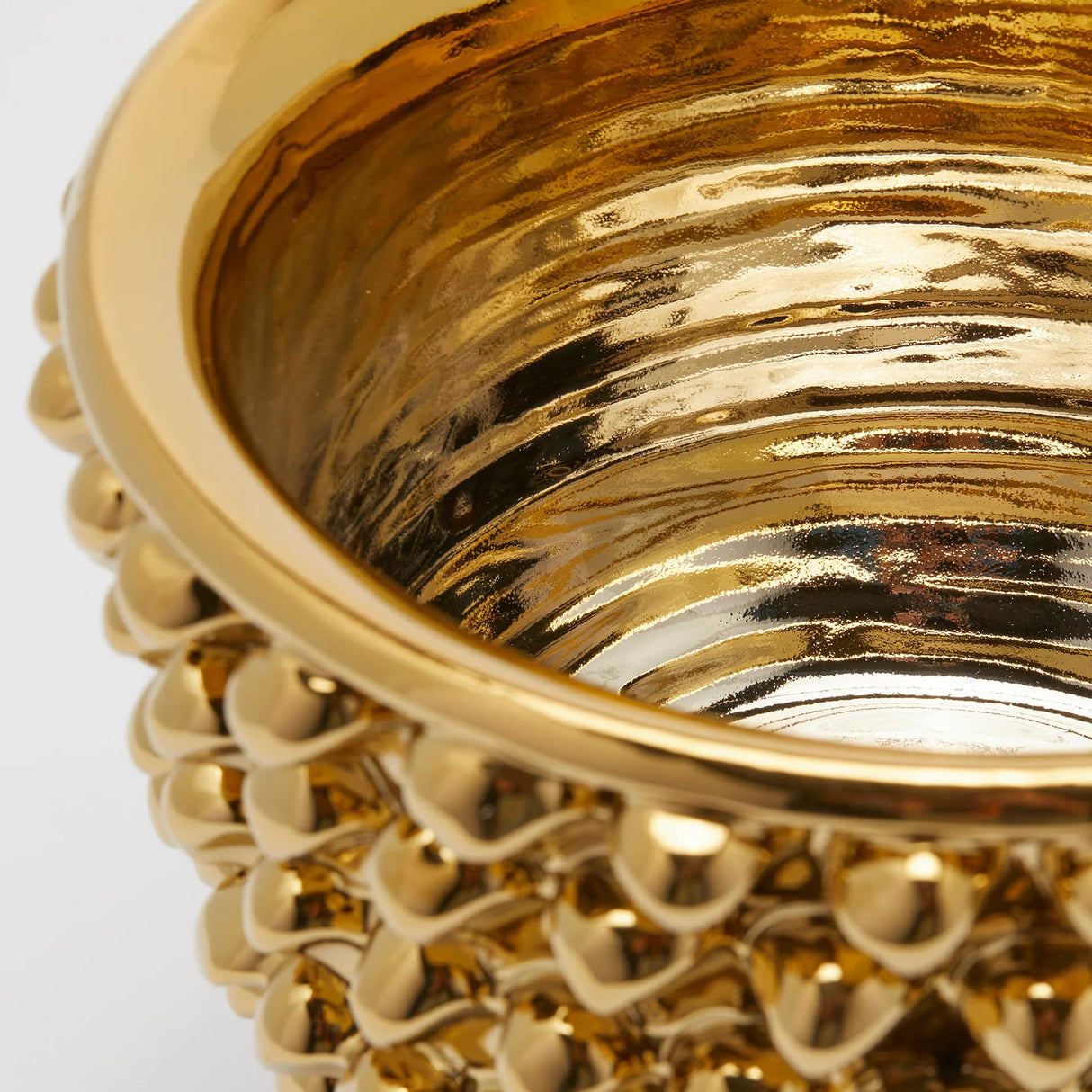 Vase pomme de pin EDG Enzo De Gasperi Fenice avec pied H 24,5 cm P 28 cm Couleur or