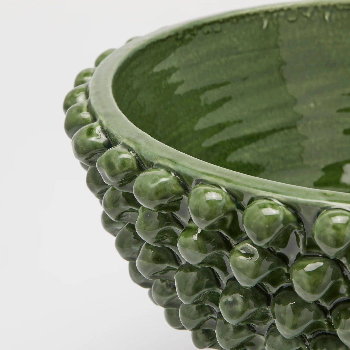 Vase pomme de pin EDG Enzo De Gasperi Fenice avec pied H 24,5 cm P 40 cm Couleur verte