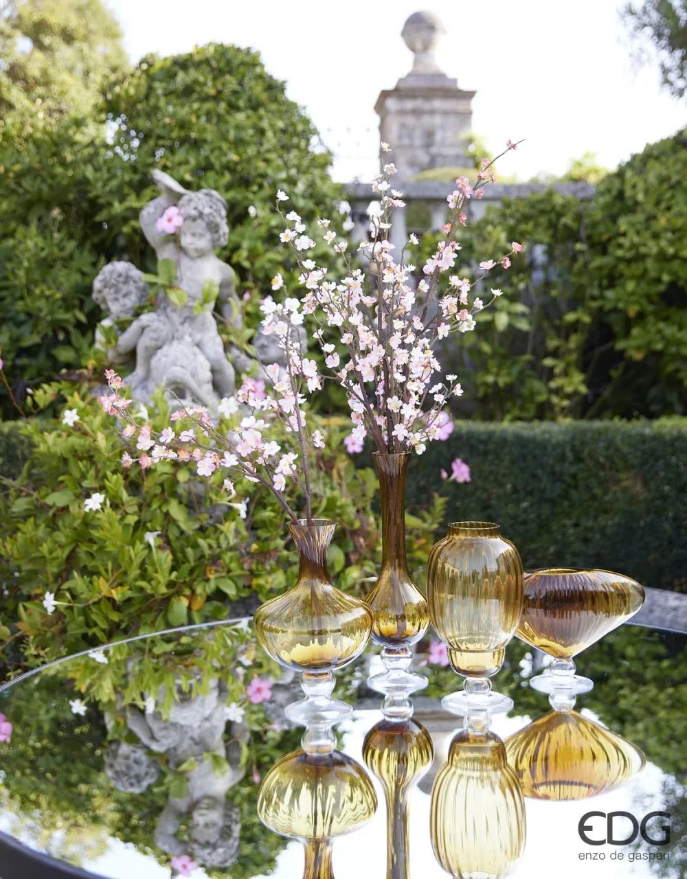 edg enzo de gasperi edg enzo de gasperi vaso collolungo righe h 55 cm d 18 cm amber ean 8059824369765