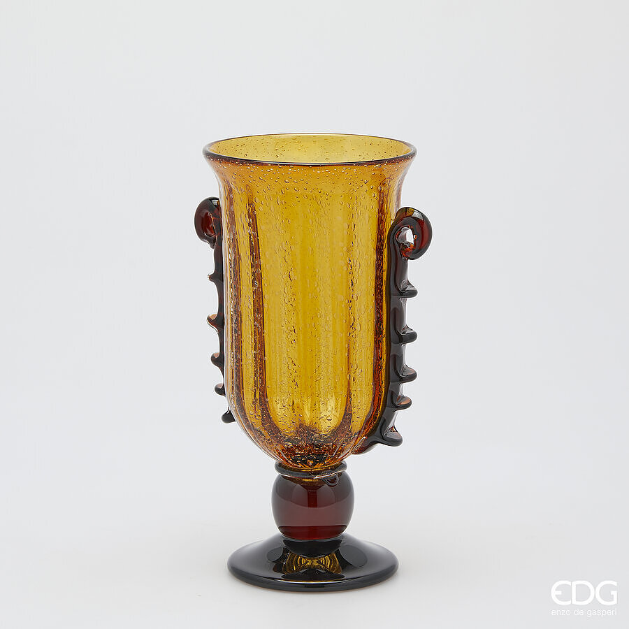 edg enzo de gasperi edg enzo de gasperi vaso corinto coppa h 35 cm l 225 cm l 18 cm vetro amber ean 8059824456304