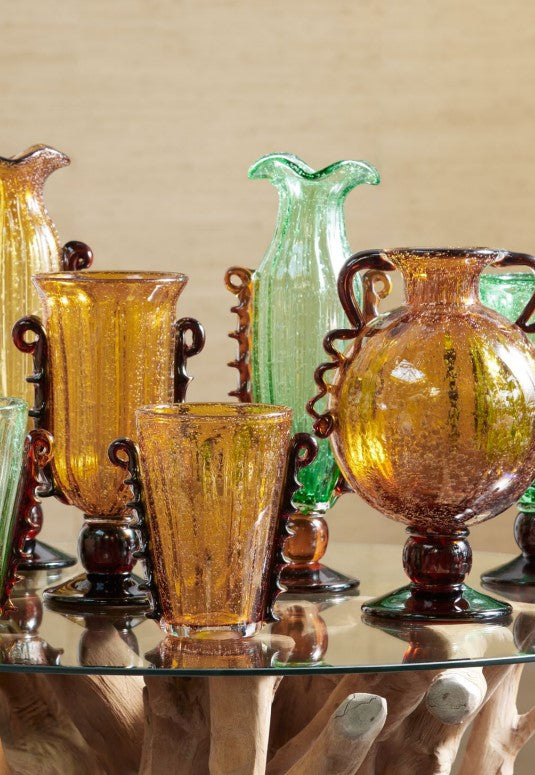 edg enzo de gasperi edg enzo de gasperi vaso corinto coppa h 50 cm l 20 cm l 14 cm vetro amber ean 8059824456342