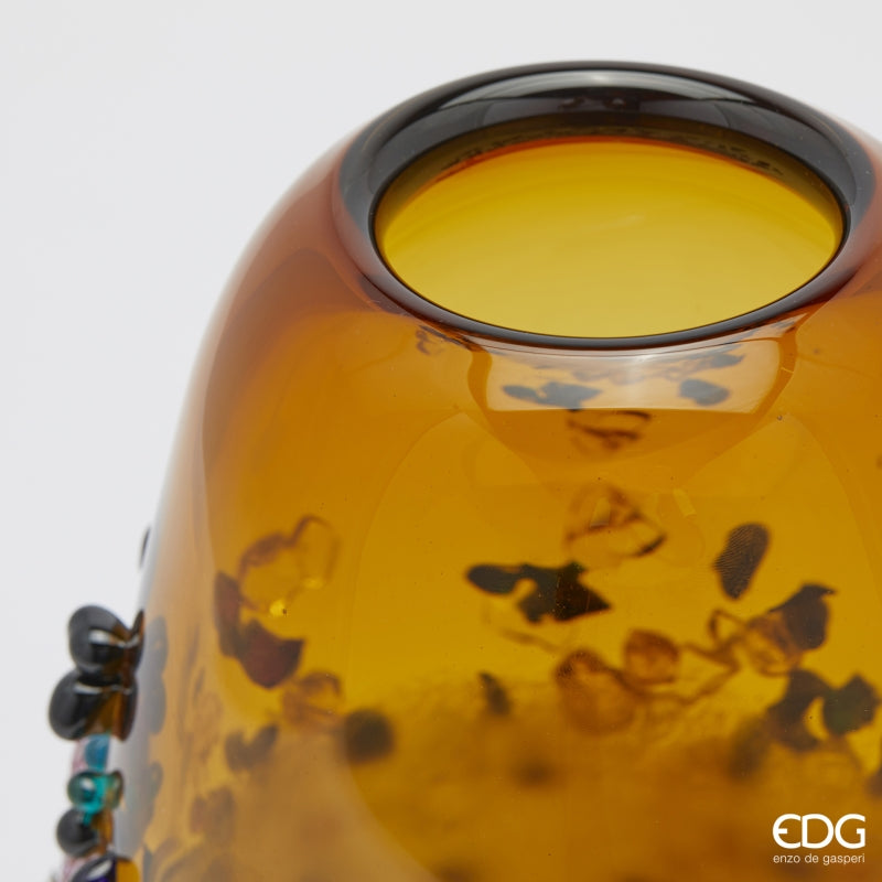 edg enzo de gasperi edg enzo de gasperi vaso gemme ovale h 29 cm l 21 cm l 17 cm vetro amber ean 8059824456465