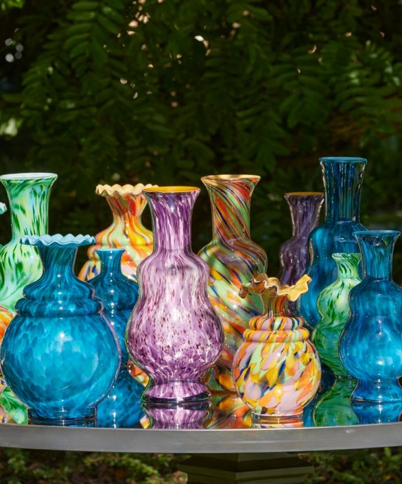 edg enzo de gasperi edg enzo de gasperi vaso macula bottiglia h 465 cm d 215 cm vetro orange mix ean 8059824485090