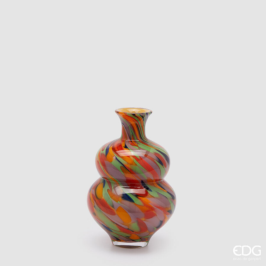 edg enzo de gasperi edg enzo de gasperi vaso macula bottiglia h 27 cm d 18 cm vetro orange mix ean 8059824485137