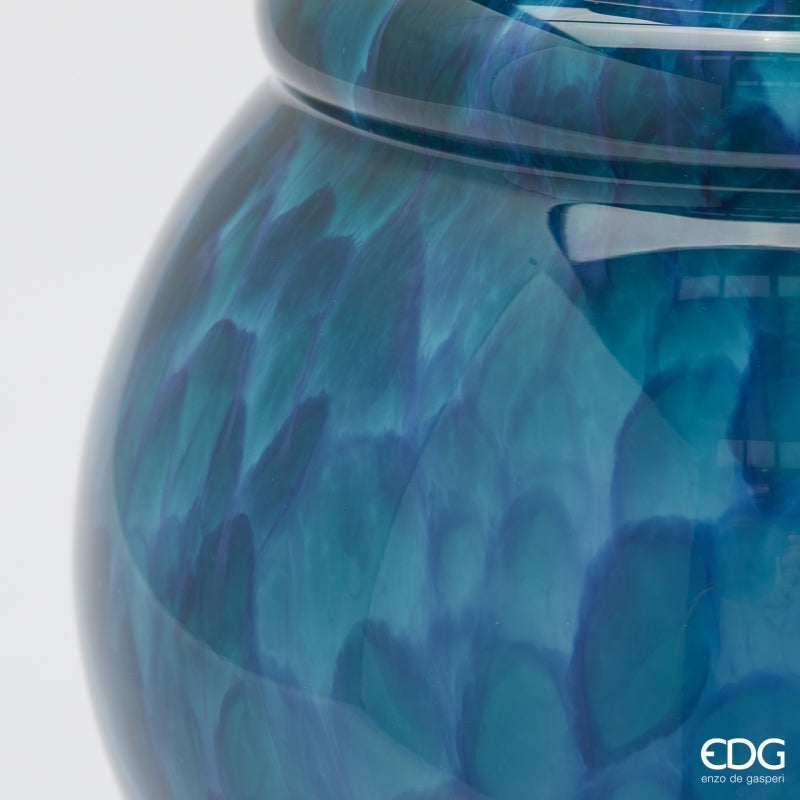 Vase Macula EDG Enzo De Gasperi Bouteille H 37,5 cm P 25,5 cm Verre Bleu