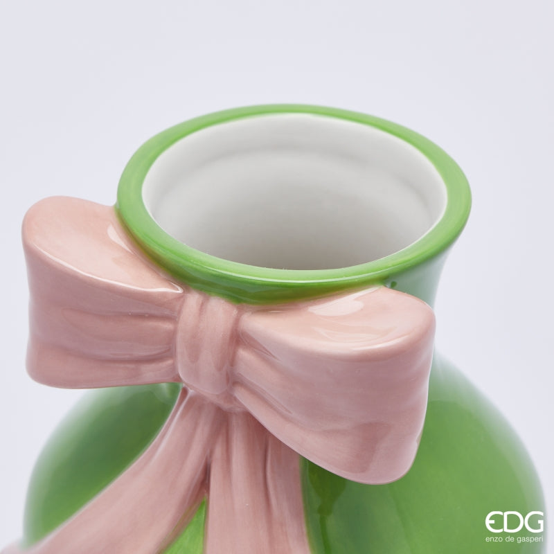edg enzo de gasperi edg enzo de gasperi vasofiocco anfora h 18 d 12 cm ceramica green pink ean 8059824468086
