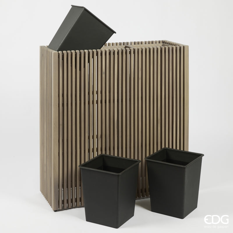 edg enzo de gasperi edg enzo de gasperi vaso listelli rettangolare legno di acacia grey h 90 x 86 x 33 cm ean 8059824484673