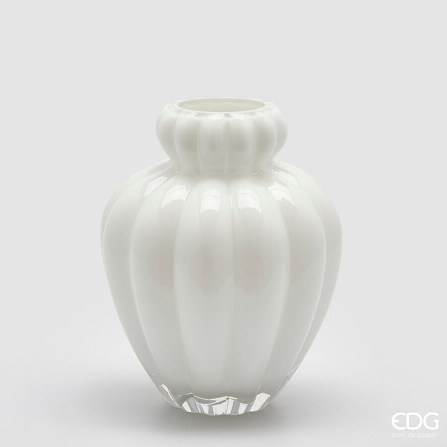 edg enzo de gasperi edg enzo de gasperi vaso chignon h 28 cm d 22 cm vetro white ean 8059824536860