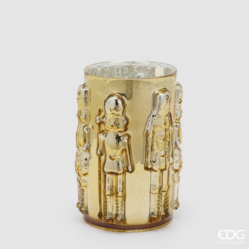 EDG Enzo De Gasperi Vase Soldatino Cylindre Gold H25 Ø15 cm – Décoration de Noël