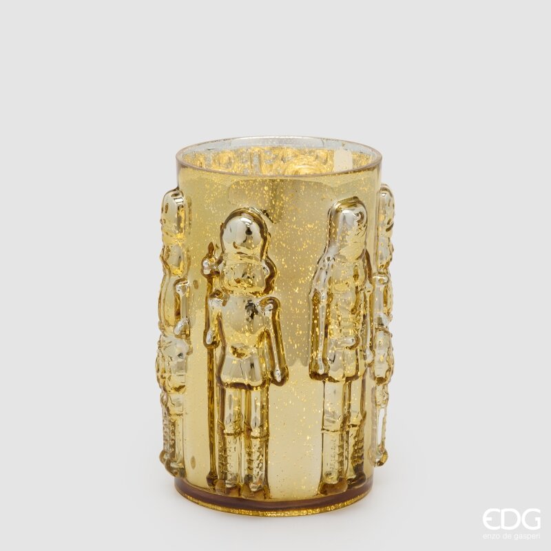 EDG Enzo De Gasperi Vase Soldatino Cylindre Gold H25 Ø15 cm – Décoration de Noël