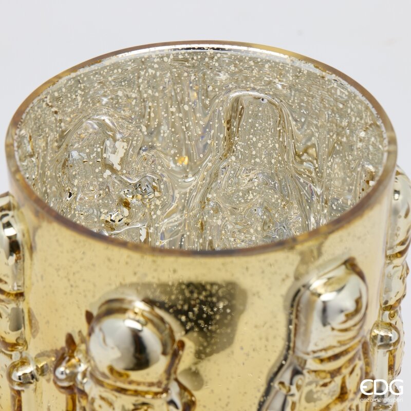 EDG Enzo De Gasperi Vase Soldatino Cylindre Gold H25 Ø15 cm – Décoration de Noël