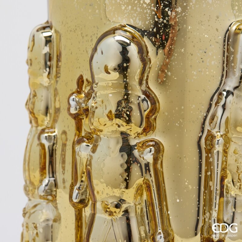 EDG Enzo De Gasperi Vase Soldatino Cylindre Gold H25 Ø15 cm – Décoration de Noël