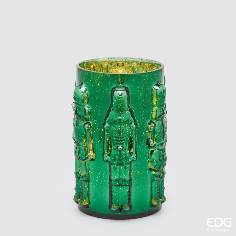 EDG Enzo De Gasperi Vaso Soldatino Cilindro Green H25 Ø15 cm – Décoration de Noël