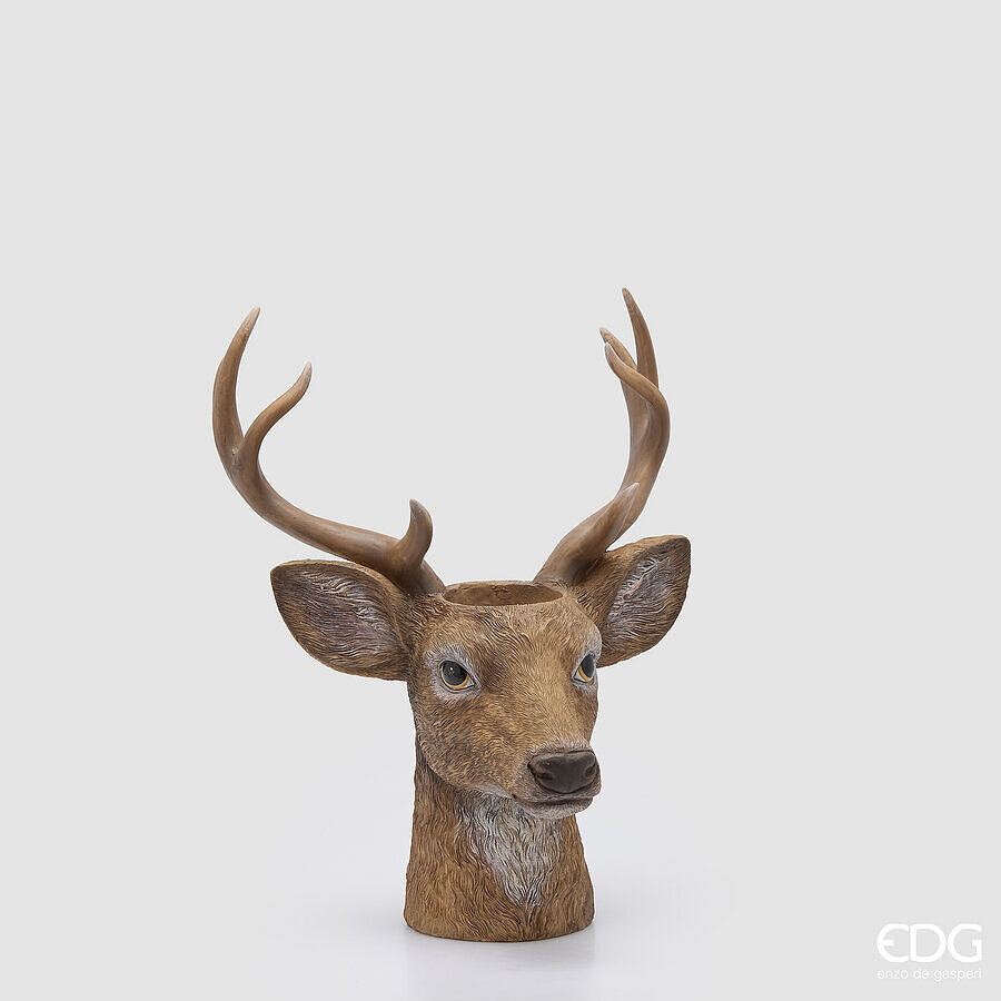 EDG Enzo De Gasperi Vase Cerf Hazelnut 37x33xH47 cm – Décoration de Noël