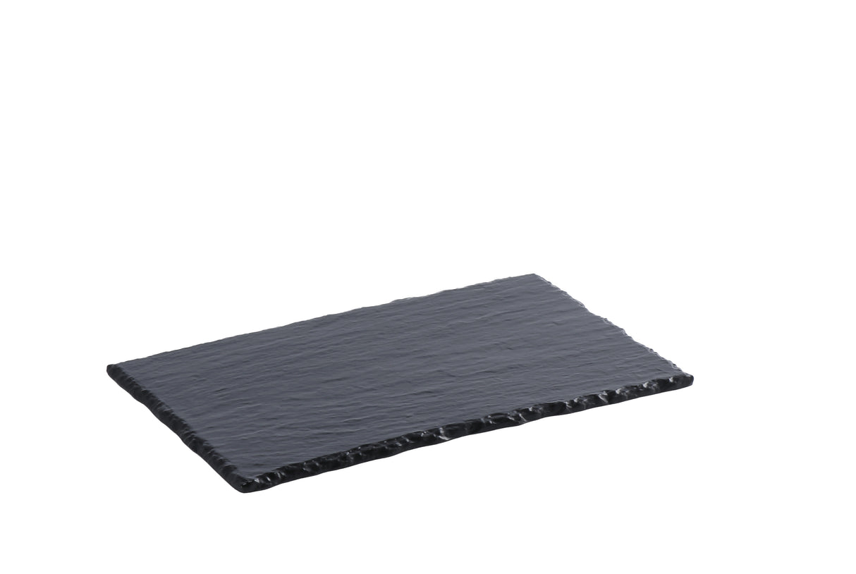 Gift Italian Rectangular Melamine Tray Asher 26.5 x 16.5 Cm Black