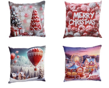 Ad Trend Cuscino Natalizio Decorativo in Tessuto Assortito 45x45 cm 1 Pz – Accessorio d'Arredo per Divano e Casa di Natale