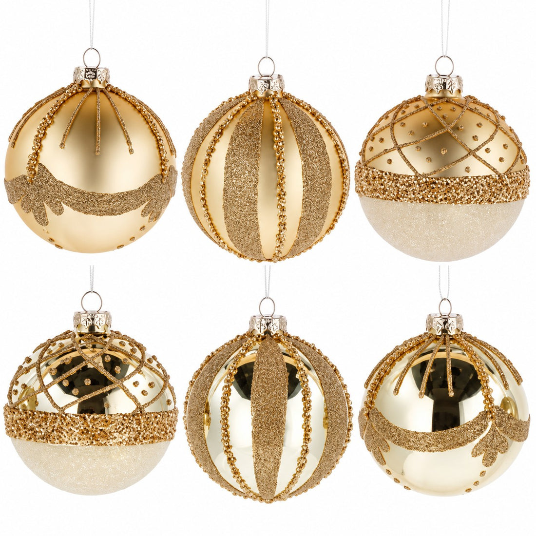 Ad Trend Boule de Noël en Verre Or Ø8 cm Assortie 1 Pcs – Décoration de Noël