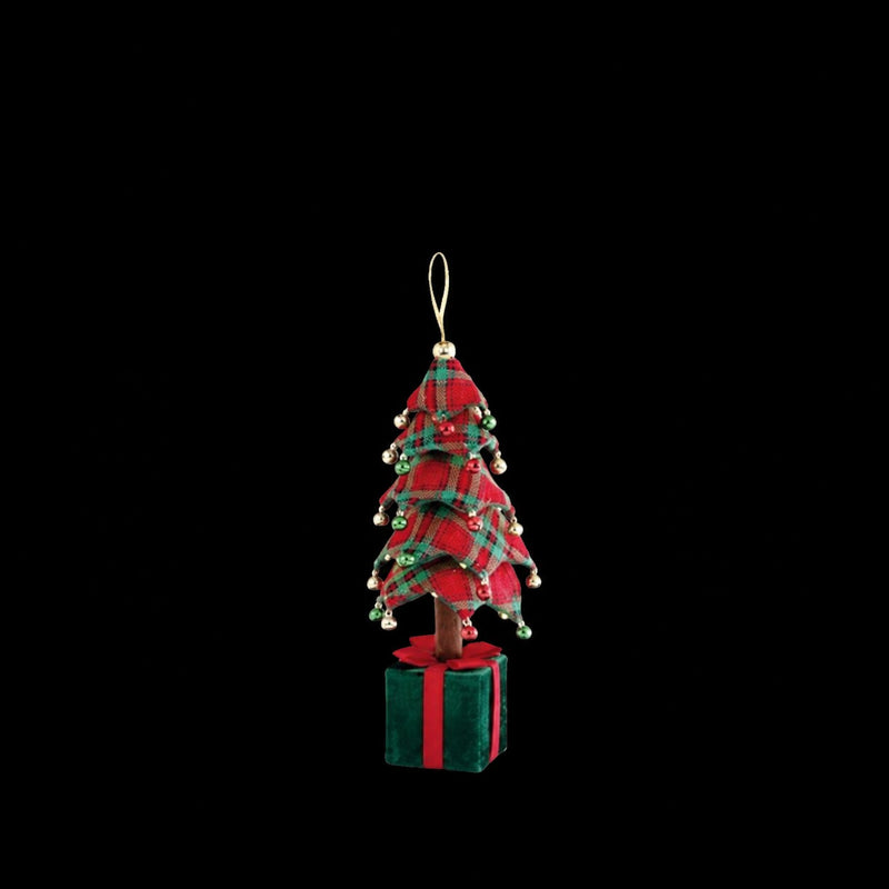 Ad Trend Sapin de Noël avec Paquet Cadeau Tartan 25x25xH70 cm – Décoration de Noël