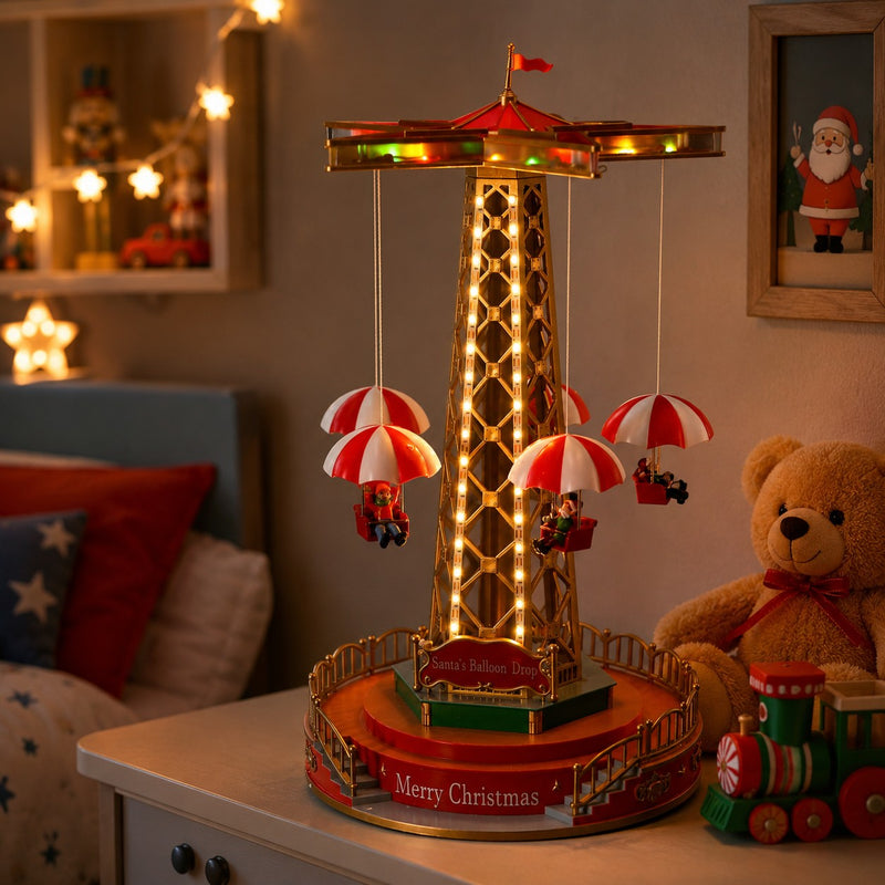Carrousel de Noël Ad Trend avec 59 LED D 25 Cm H 45 Cm Rouge