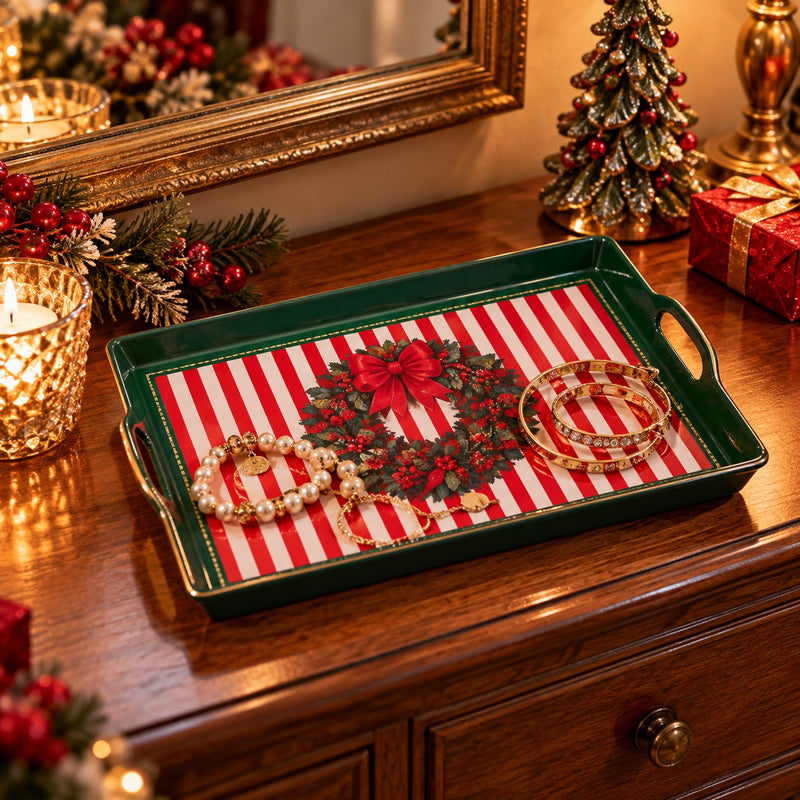 Ad Trend Vassoio Rettangolare Natalizio in Plastica Assortito 53x35 cm 1 Pz – Accessorio Tavola di Natale