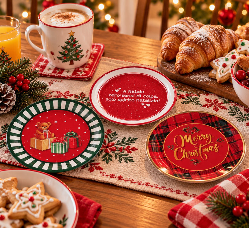 Ad Trend Petites Assiettes de Noël en Papier Assorties Ø18 cm 1 Lot – Accessoires de Table Jetables de Noël