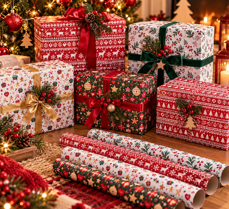 Ad Trend Rouleau Papier Cadeau Noël Assorti 70x200 cm 1 Pcs – Papier Décoratif pour Emballages Cadeaux de Noël