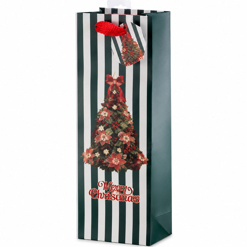 Ad Trend Borsa Portabottiglia in Carta Stampata Ass. Decoro 12x9x36 Cm Natalizio 1 Pz