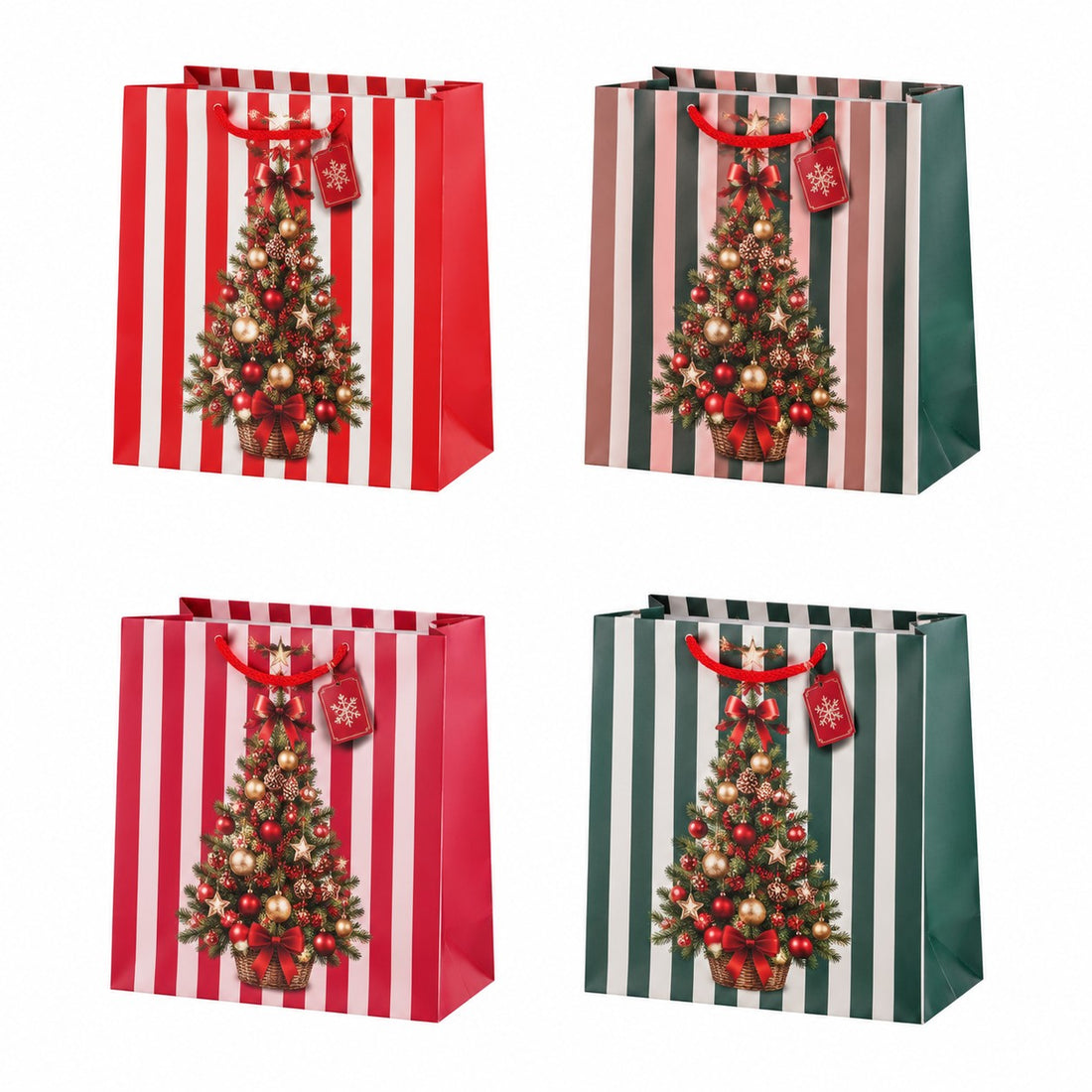 Sac Cadeau Noël Ad Trend en Papier Assorti 18x10xH23 cm 1 Pcs – Pochette pour Cadeaux de Noël