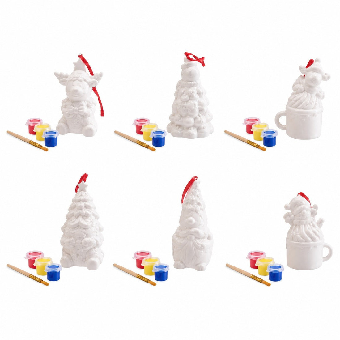 Ad Trend Set Décoration de Noël à Peindre avec Pinceau et 3 Peintures Assortis 1 Pcs – Kit Créatif DIY Noël