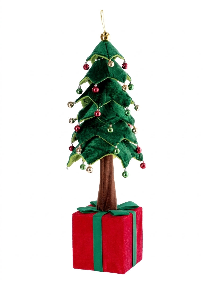 Sapin de Noël Décoratif Ad Trend avec Paquet Cadeau Vert et Rouge 50x50xH150 cm – Décoration Noël pour la Maison