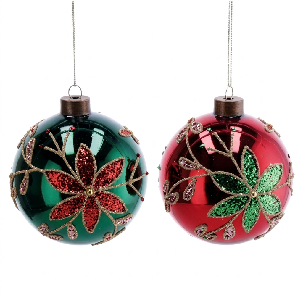 Ad Trend Boule de Noël en Verre Assortie Ø10 cm 1 Pcs – Décoration pour Sapin de Noël