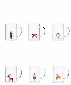 Ad Trend Mug Noël en Verre avec Figurine 3D Assortie 450 ml 1 Pcs – Mug Décoratif pour le Petit-Déjeuner de Noël