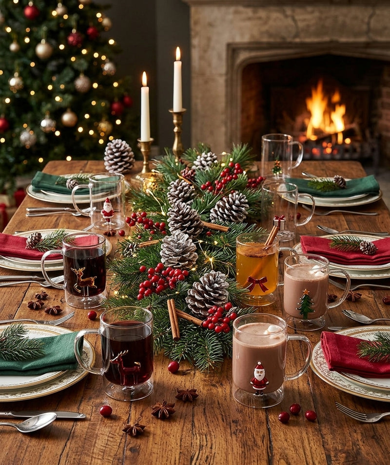 Ad Trend Mug Noël en Verre avec Figurine 3D Assortie 450 ml 1 Pcs – Mug Décoratif pour le Petit-Déjeuner de Noël