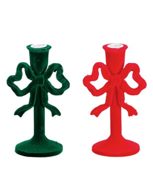 Ad Trend Porte-bougie Noël en Résine et Velours Assorties 9x9xH20 cm 1 Pcs – Décoration pour la Maison et la Table de Noël