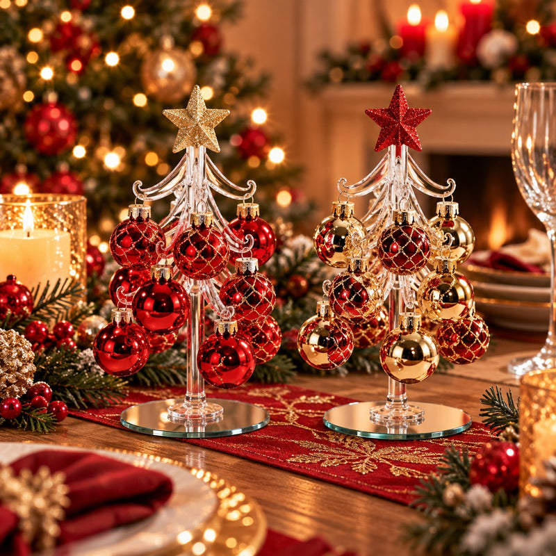 Ad Trend Sapin de Noël Décoratif avec Boules en Verre Assorties Ø9xH20 cm 1 pcs – Décoration de Noël pour la Maison
