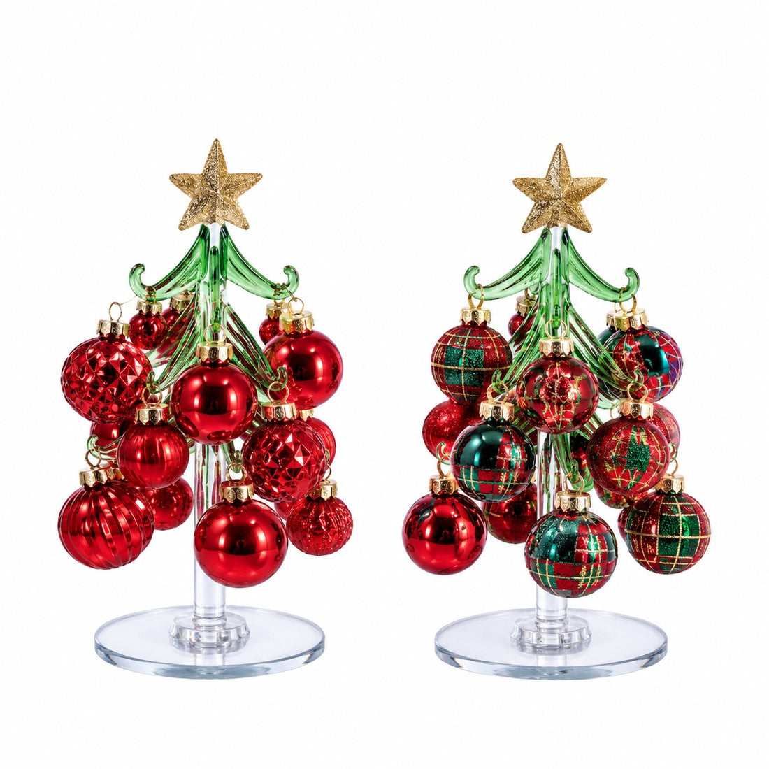 Ad Trend Petit Sapin de Noël Décoratif avec Boules en Verre Assorties Ø7xH15,5 cm 1 Pcs – Décoration de Noël pour la Maison