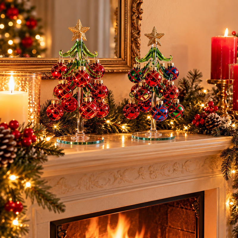 Ad Trend Sapin de Noël Décoratif avec Boules en Verre Assorties Ø9xH20 cm 1 Pcs – Décoration de Noël pour la Maison