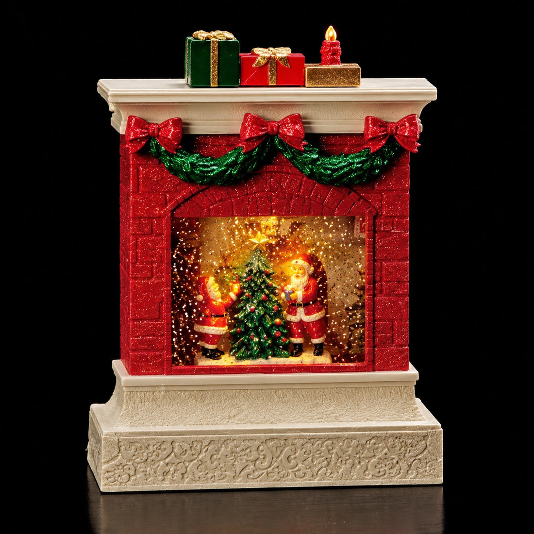 Ad Trend Foyer de Noël Décoratif avec Lumières LED et Musique 19x7xH25 cm – Décoration Lumineuse et Musicale de Noël pour la Maison
