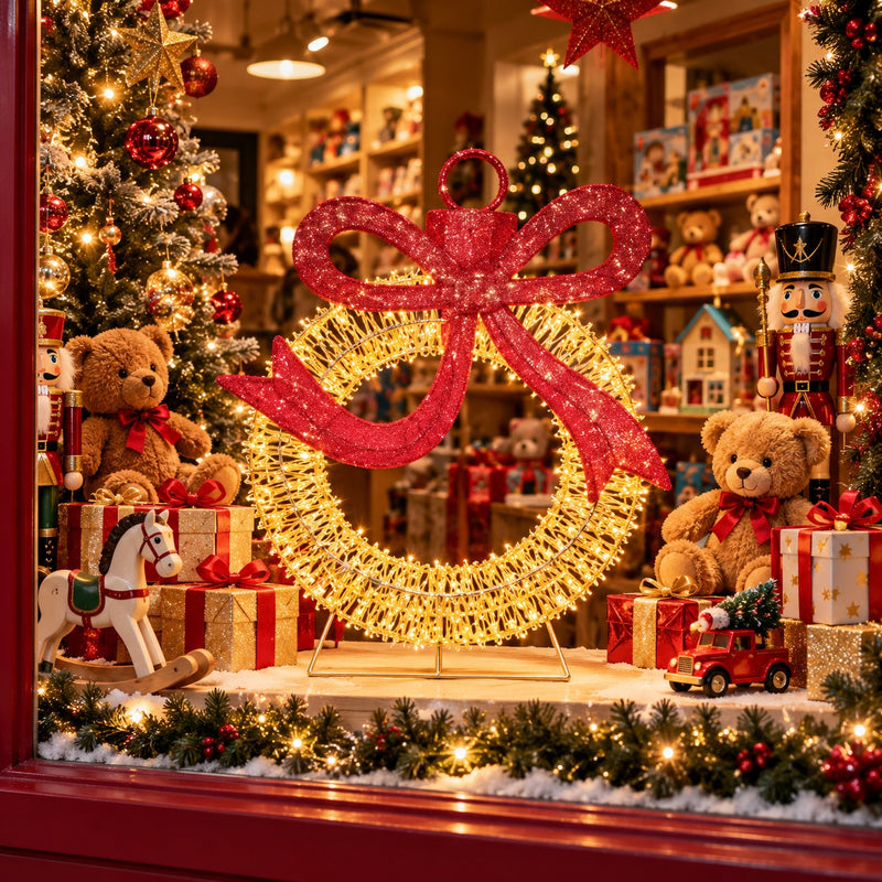 Ad Trend Boule de Noël Lumineuse Or en Plastique et Fer avec 500 Lumières LED IP44 58x22xH73 cm – Décoration de Noël pour Extérieur