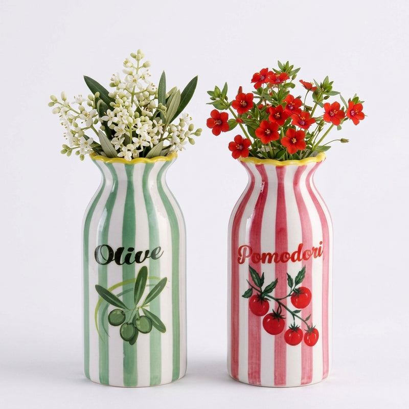 Ad Trend Vaso Decorativo in Ceramica Assortito Ø9xH19 cm 1 Pz – Complemento d'Arredo per Fiori e Piante, Decorazione per la Casa