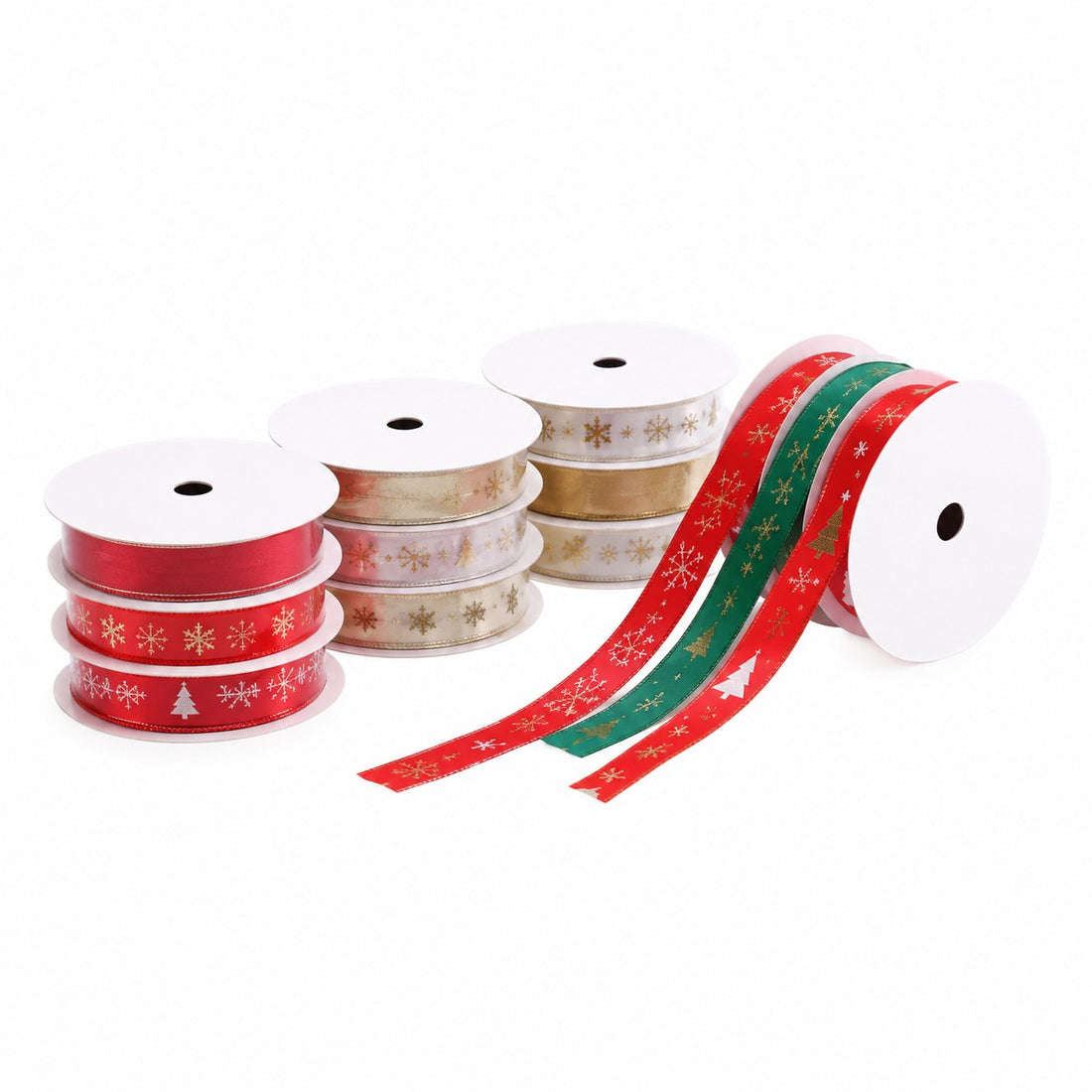 Ad Trend Set 3 Nastri Natalizi in Tessuto Assortiti 1,5x200 cm 1 Confezione – Nastri Decorativi per Albero di Natale, Addobbi e Confezioni Regalo