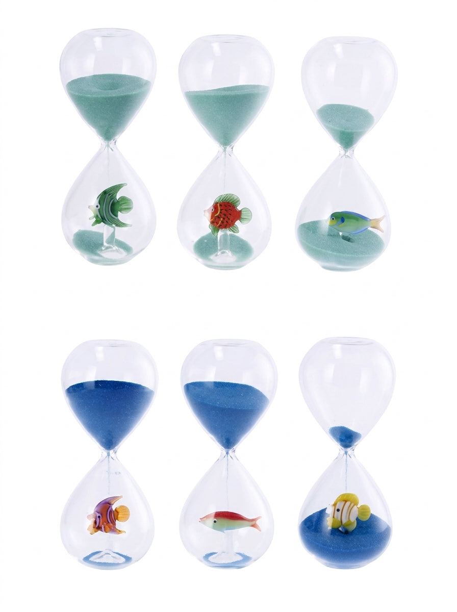 Ad Trend Clessidra Decorativa in Vetro con Figura 3D Assortita Ø7xH16 cm 1 Pz – Complemento d'Arredo per la Casa e l'Ufficio