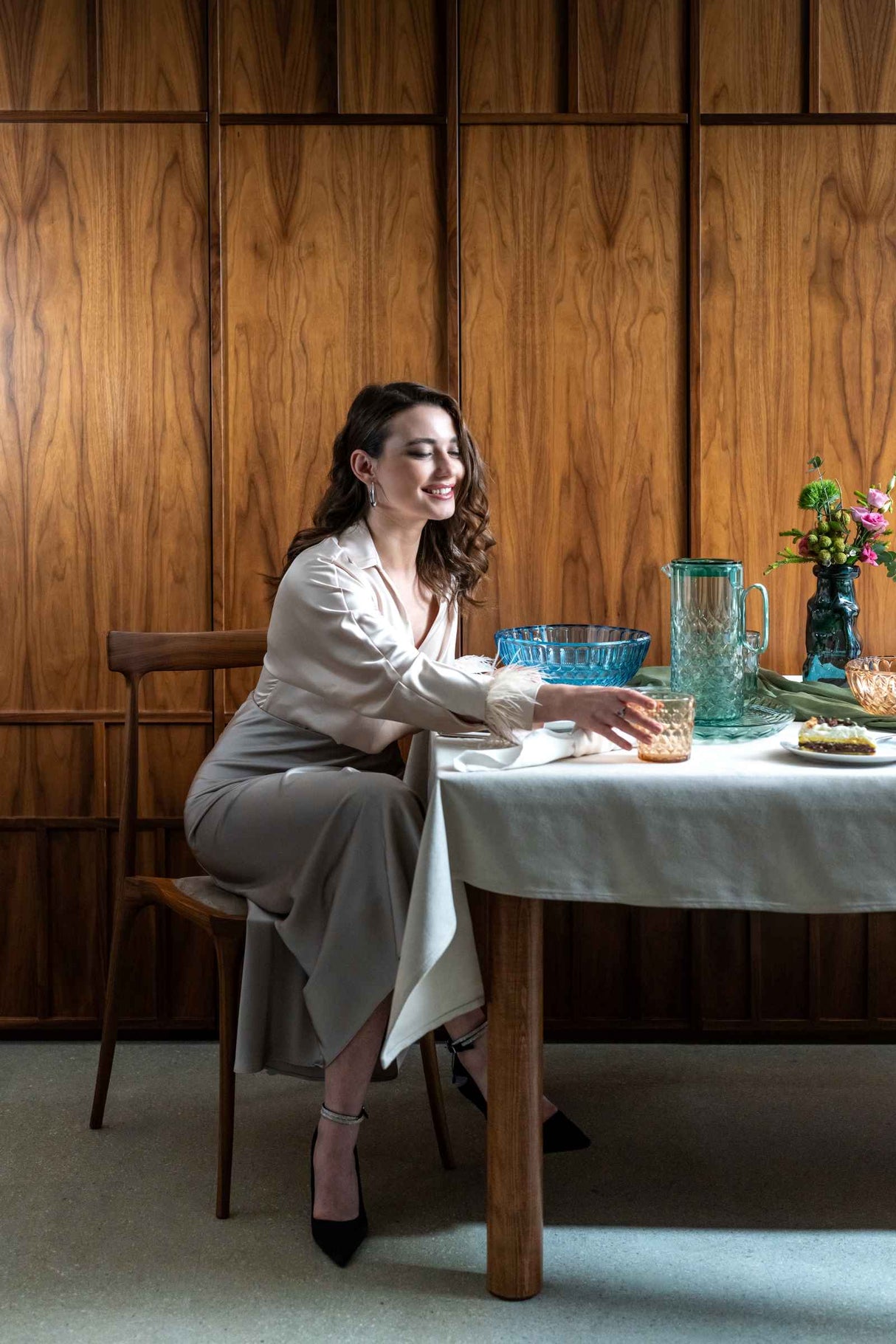 guzzini guzzini bicchiere alto decoro 1 vanity bio based d 86 cm h 118 cm verde ninfea ean 8008392395911