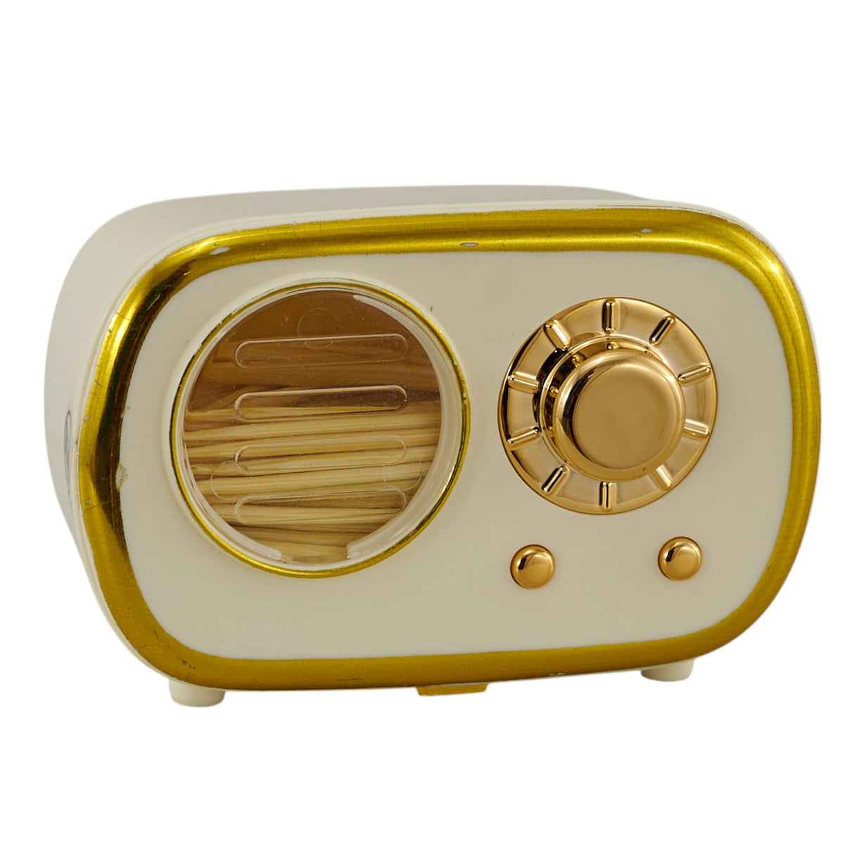 L'Arcolaio Portastuzzicadenti Radio Bianco 7,5x4,5x4 cm Accessorio Originale per Tavola