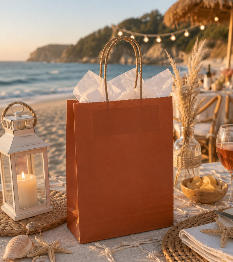 L'Arcolaio Shopper Kraft Ruggine Regali Natalizi 45X15X50 Cm Cf 10 Pz
