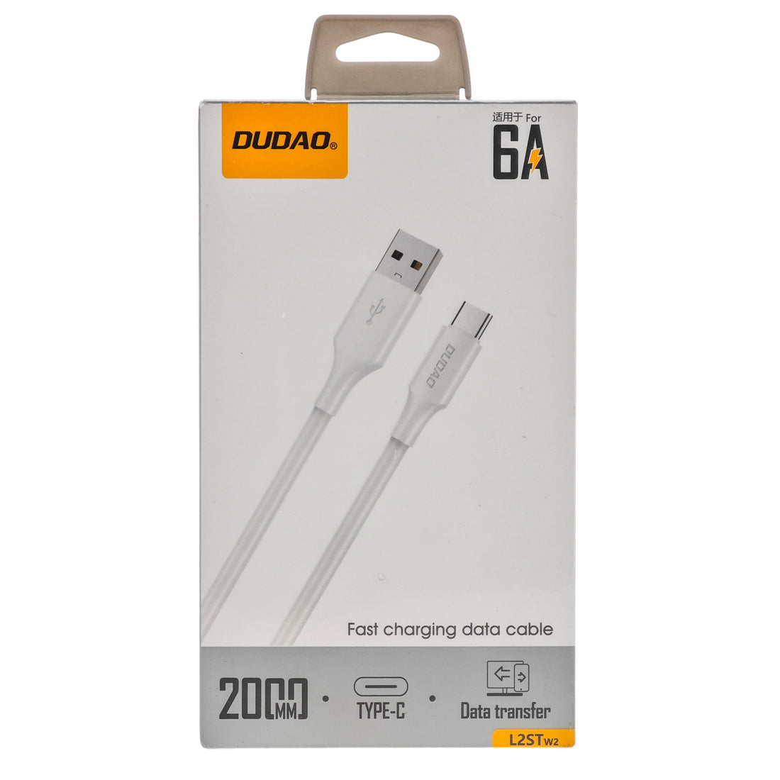 L'Arcolaio Cavo USB-A a USB-C 2 Metri, Ricarica Rapida 6A e Trasferimento Dati, Bianco