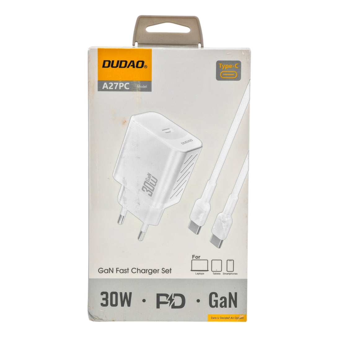 L'Arcolaio Caricatore da Rete GaN 30W USB-C Power Delivery con Cavo USB-C Bianco
