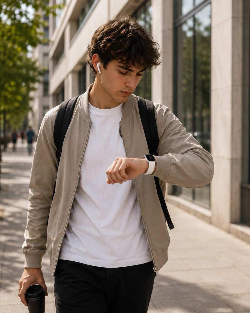 L'Arcolaio Smartwatch Bluetooth con Display Touch HD, Cinturino in Silicone Bianco, Monitoraggio Salute, Notifiche e Modalità Sportive